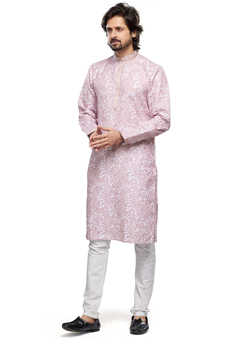 Buy Party Wear Pink Thread Work Cotton Readymade Father Son